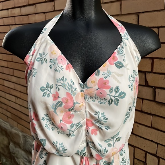 Anthropologie Paper Crown Rifle Paper Co Floral Halter bubble Dress Small - Picture 7 of 11